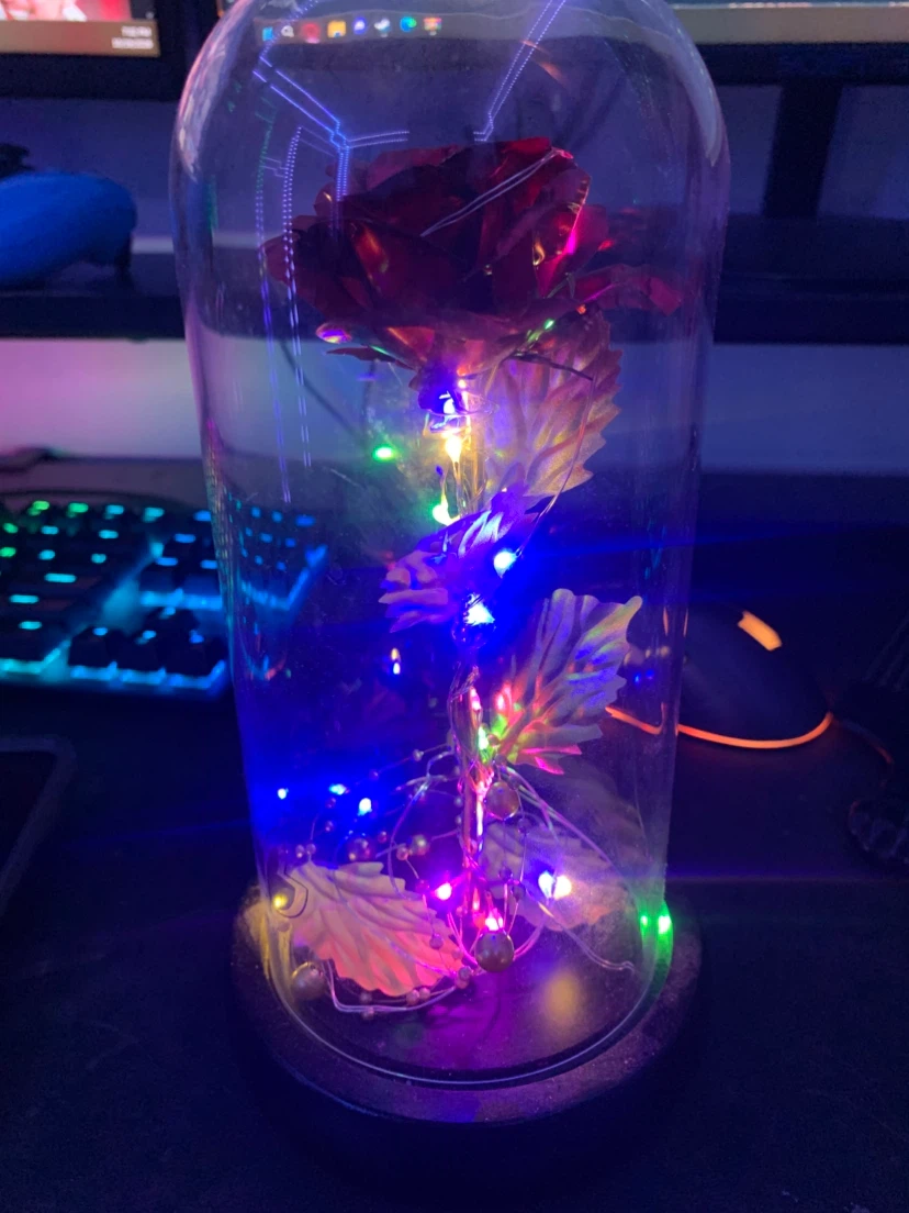 Enchanted LED Rose Glass Dome - photo 2