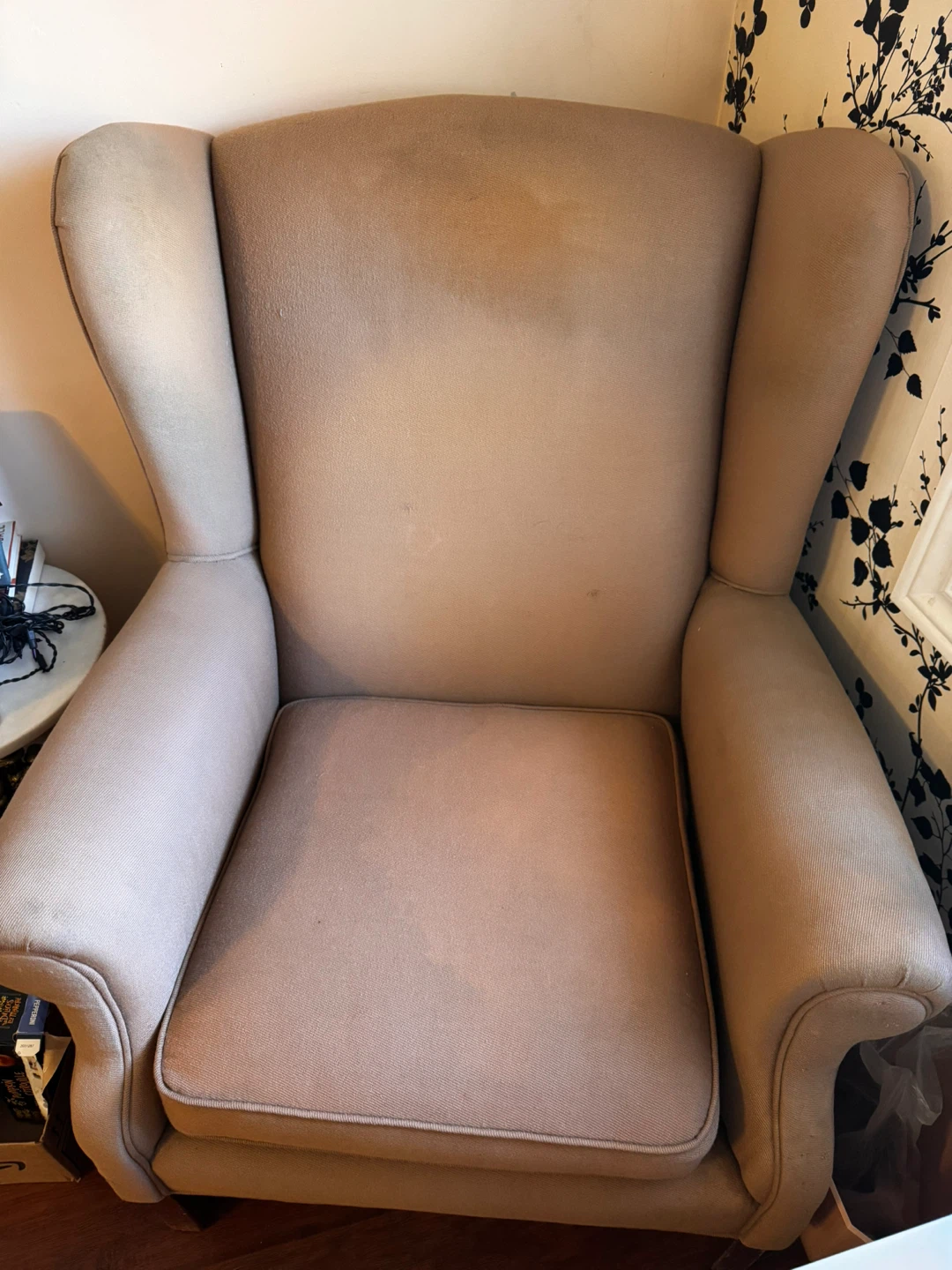 Beige Vienna Upholstery Wingback armchair