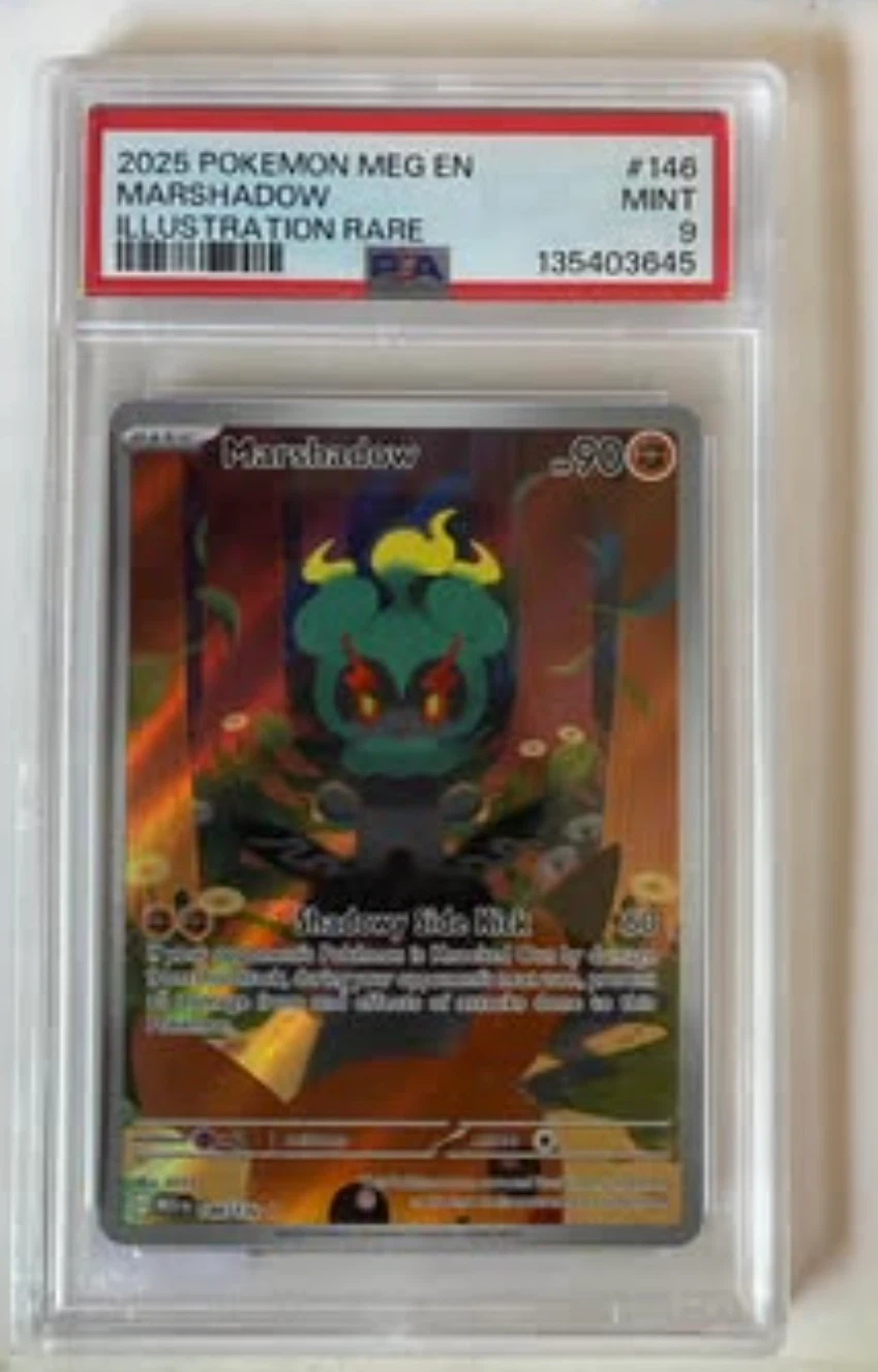 PSA Graded Marshadow Pokemon Card and Binder