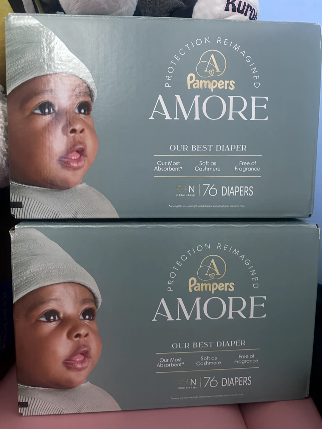2 Boxes of Pampers Amore Newborn Diapers
