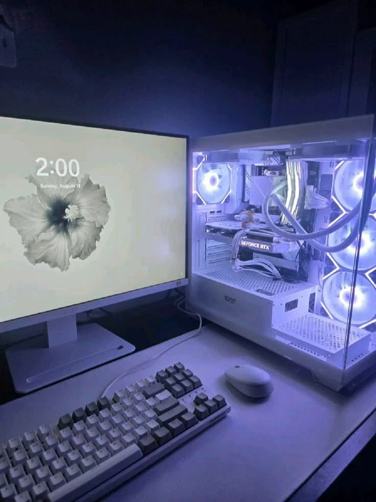 White Desktop PC with RTX Graphics Card