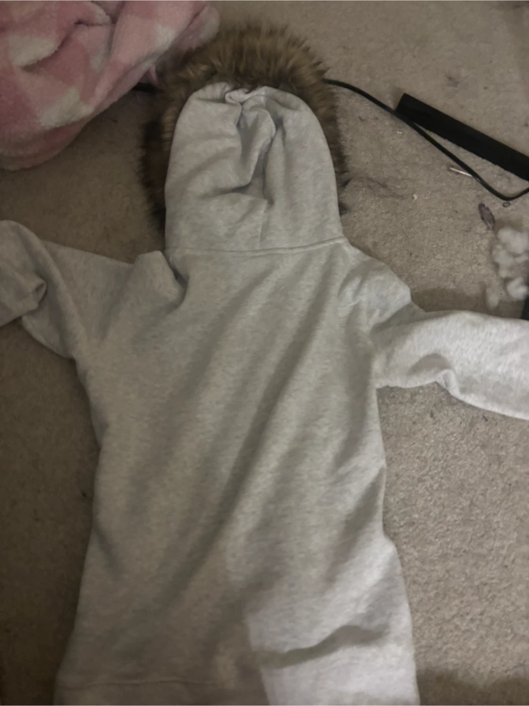 Hollister  Grey Zip-Up Hoodie with Faux Fur Hood - photo 2