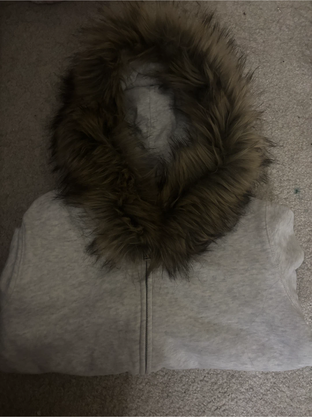 Hollister  Grey Zip-Up Hoodie with Faux Fur Hood - photo 3