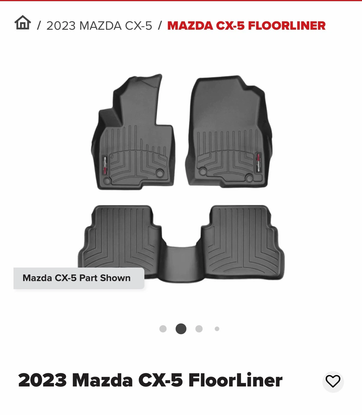 WeatherTech FloorLiners for 2023 Mazda CX-5