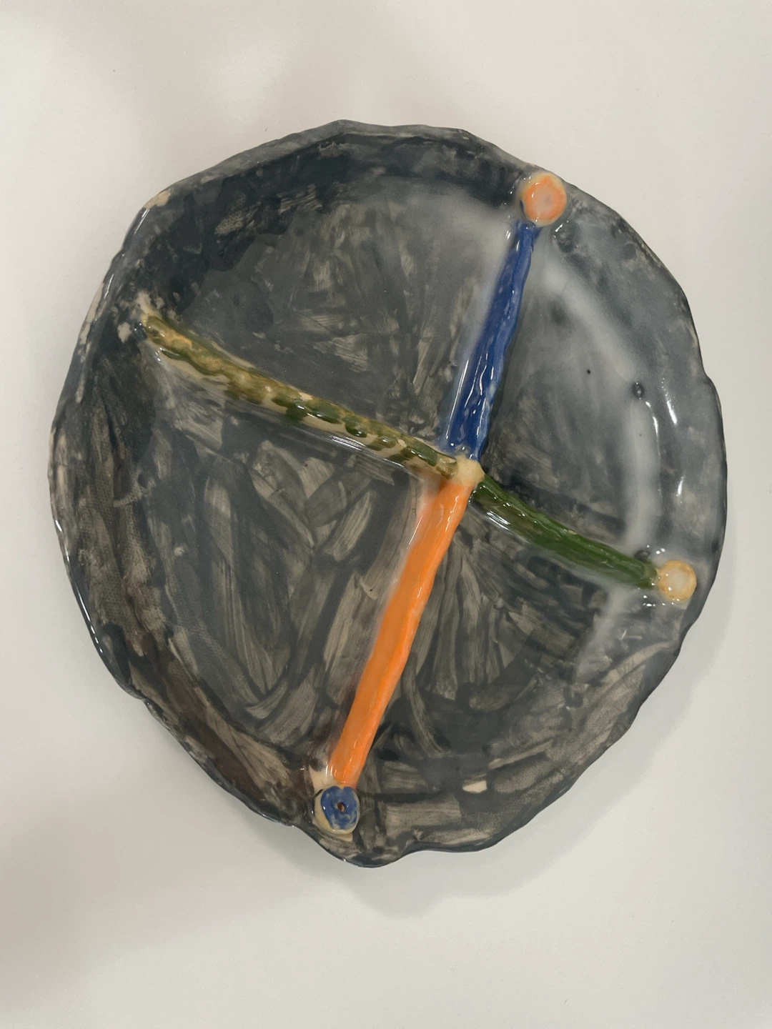 Handmade ceramic divided dish