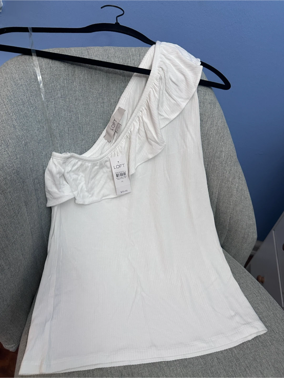 LOFT White One-Shoulder Ruffle Top - photo 3