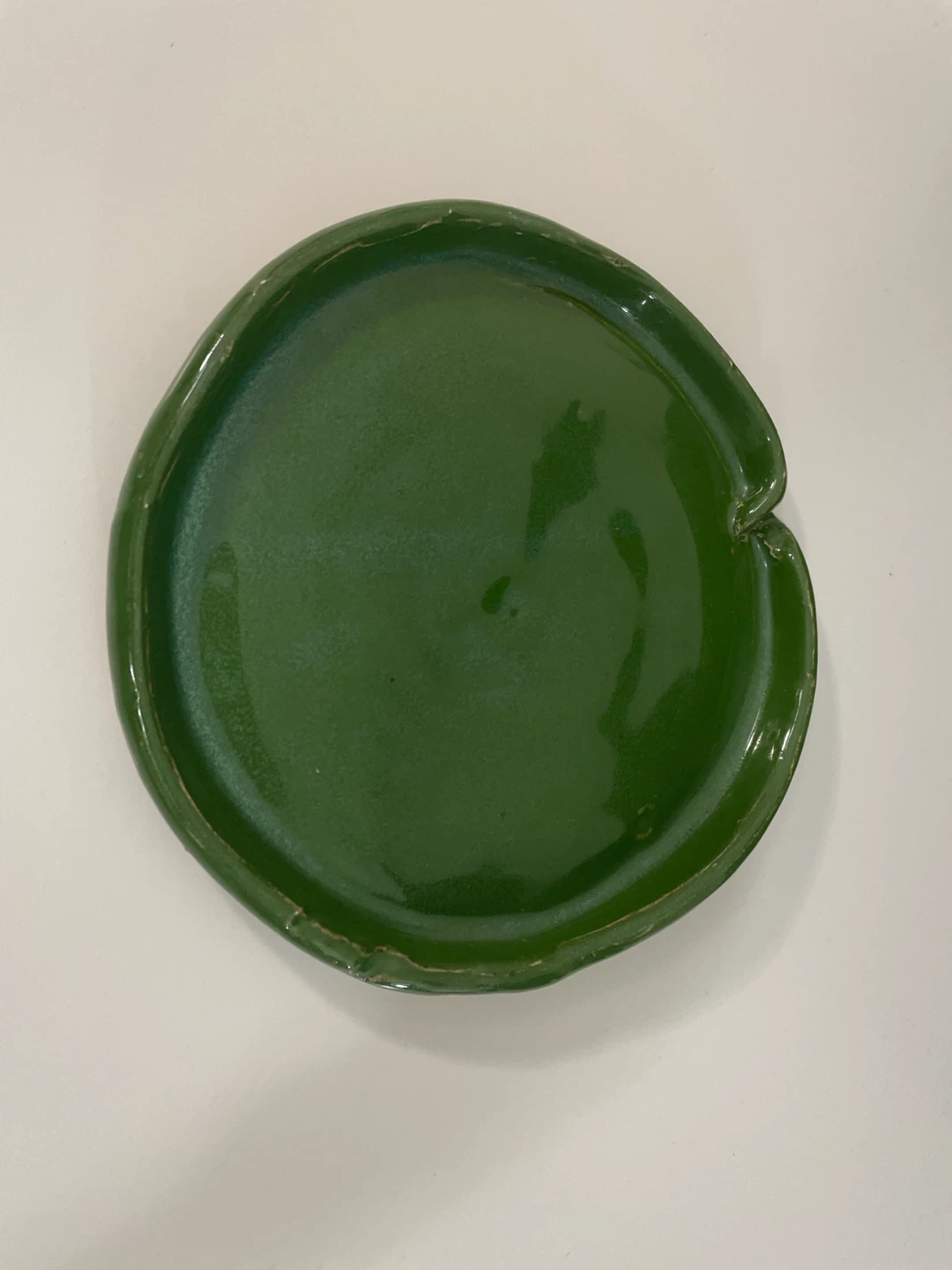 Handmade Green Glazed Ceramic Serving Plate