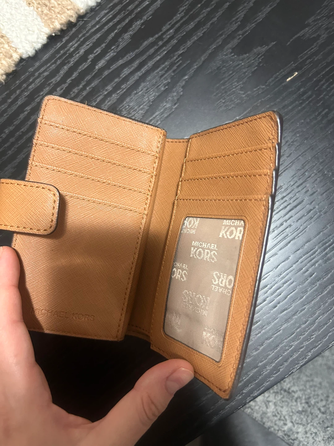 Michael Kors Brown Monogram Zip Wallet with Gold Hardware - photo 4
