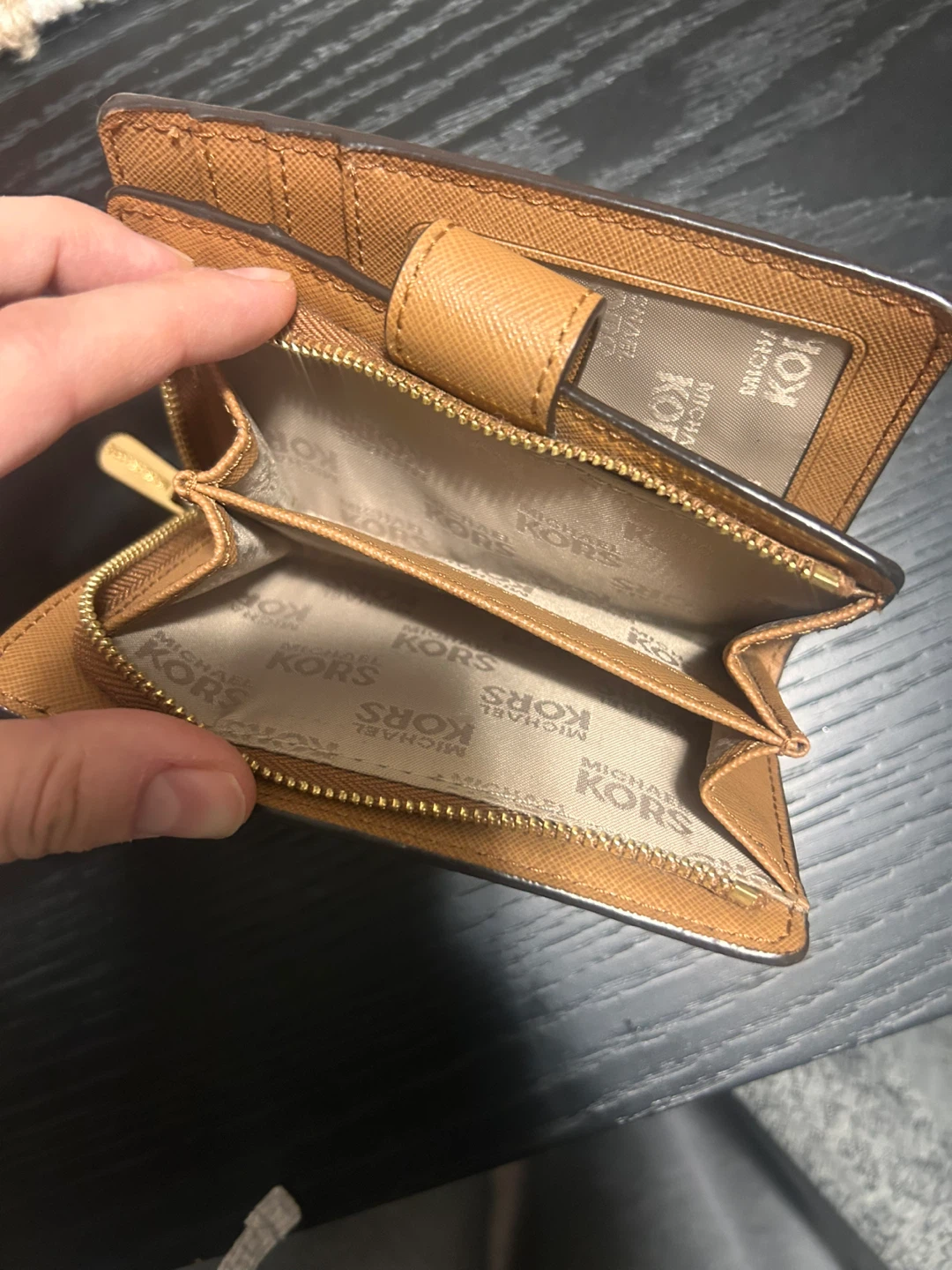 Michael Kors Brown Monogram Zip Wallet with Gold Hardware - photo 5
