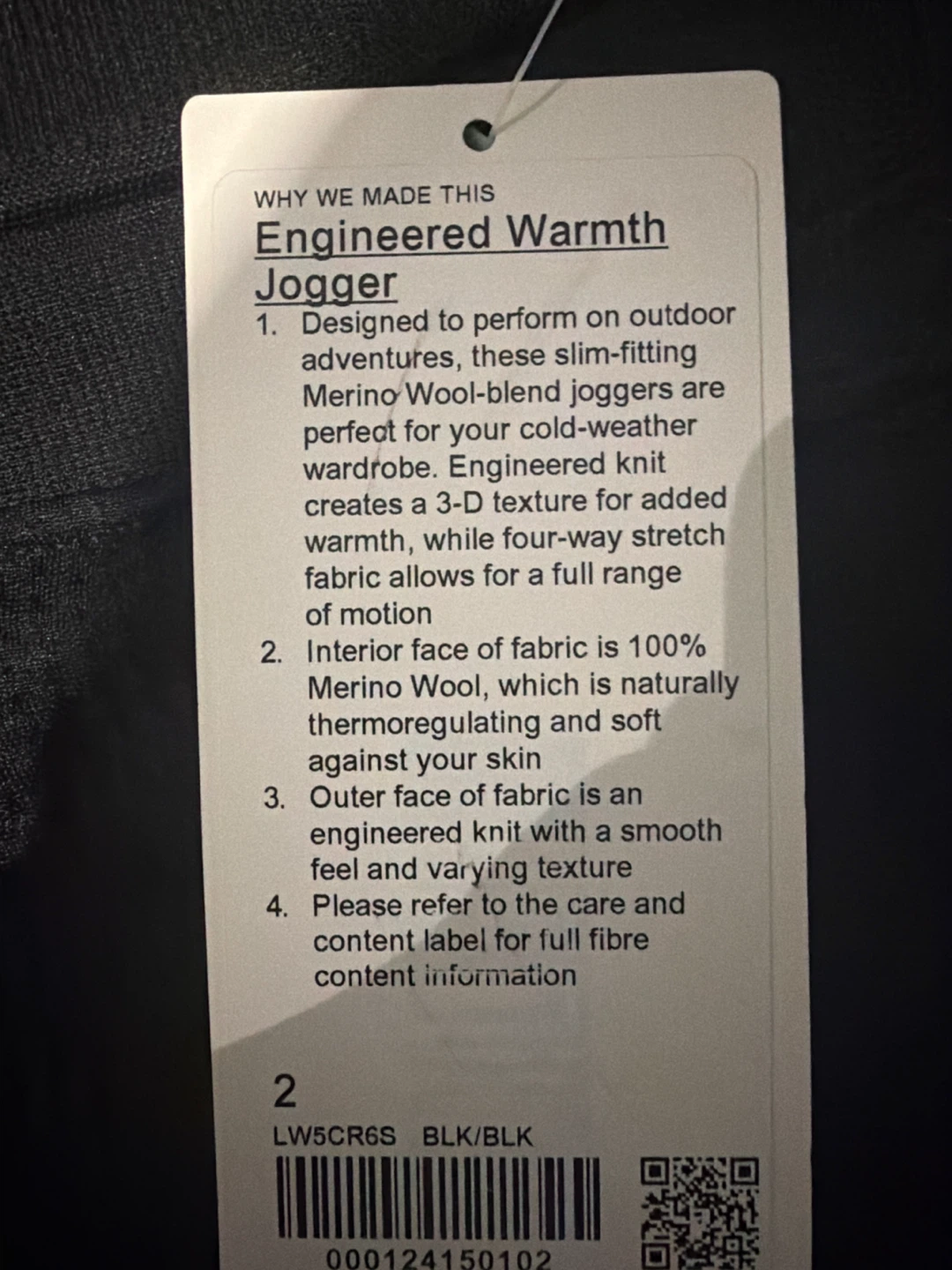 Lululemon Engineered Warmth Jogger Black Size 2 - photo 2