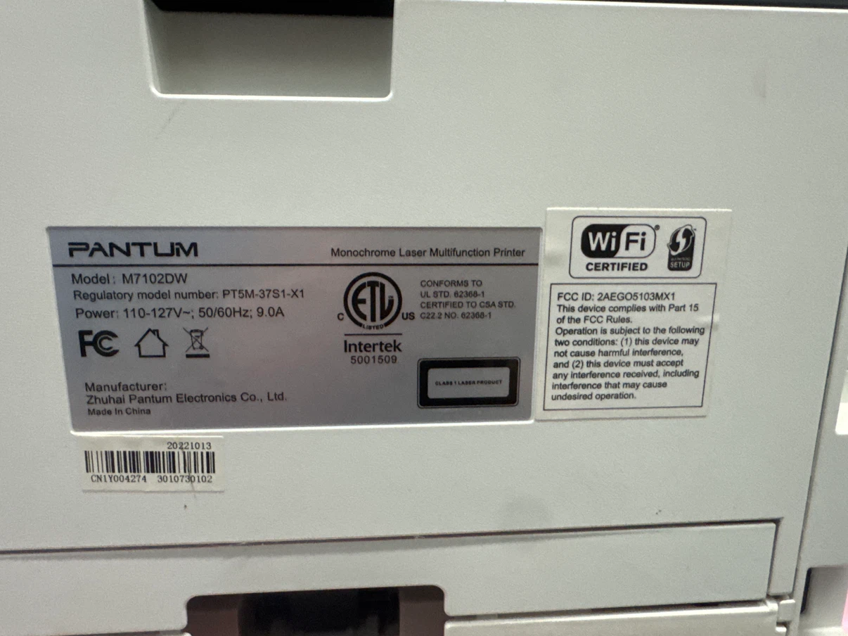 Pantum M7102DW Monochrome Laser Multifunction Printer - photo 4