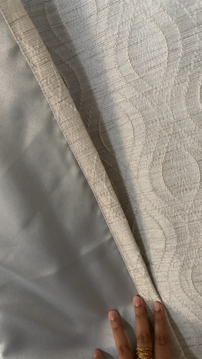 Beige Patterned Grommet Curtains - photo 3