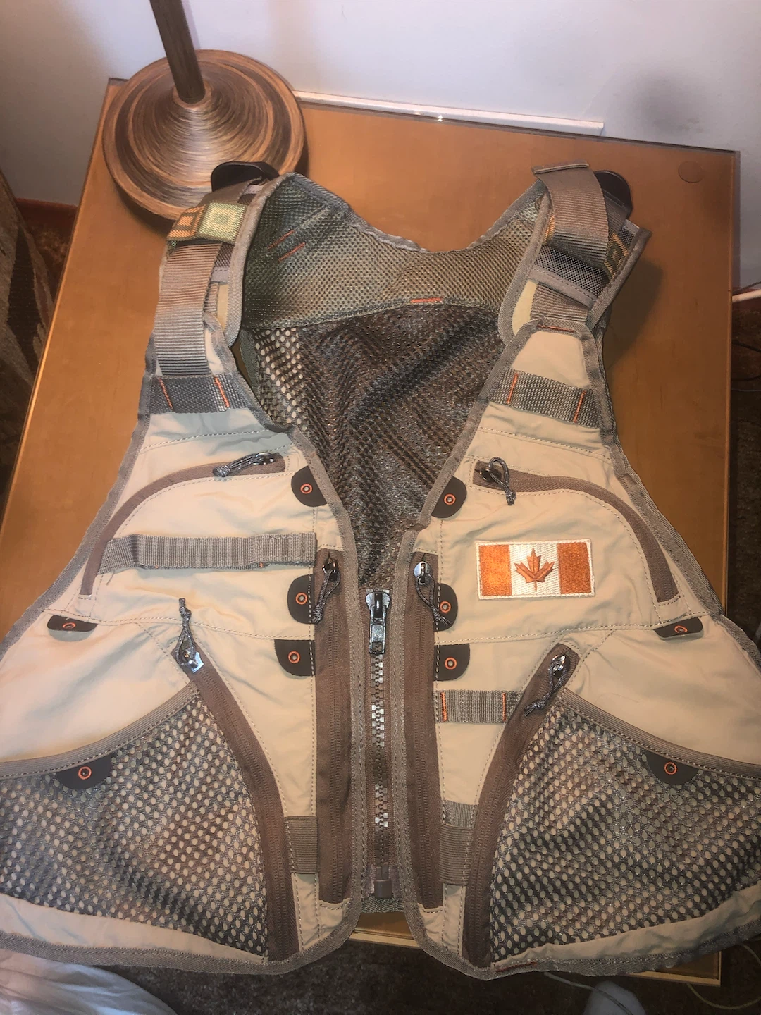 Fishing Vest with Canadian Flag Patch