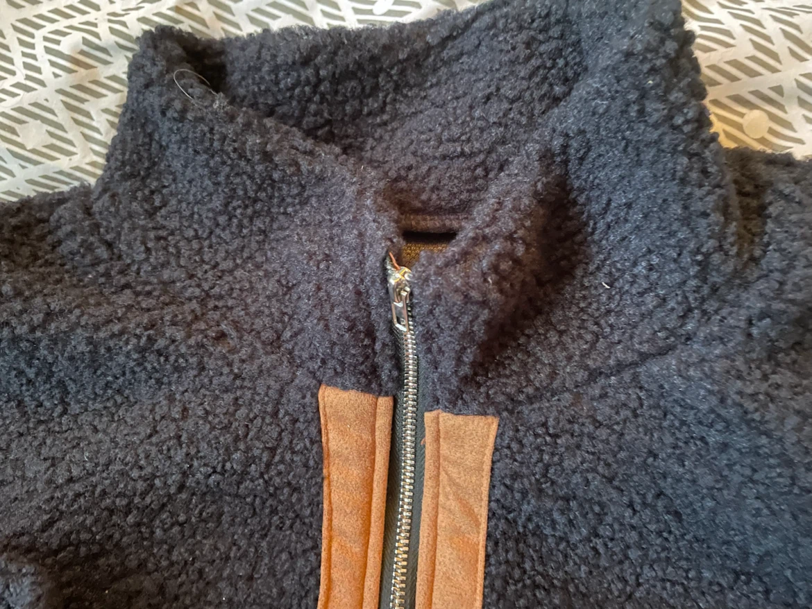 Black and Brown Fleece Quarter-Zip Pullover - photo 3