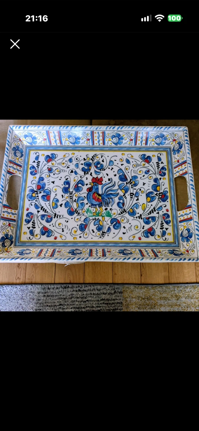 Beautiful Rooster Pattern Serving Tray