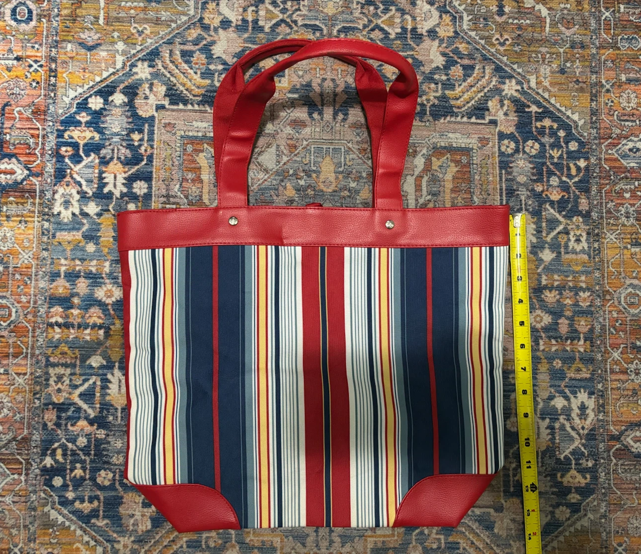 Striped Canvas Tote Bag