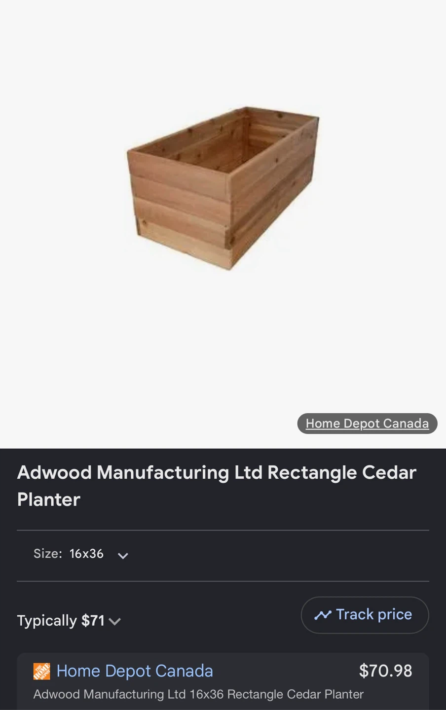Adwood Manufacturing Rectangle Cedar Planter