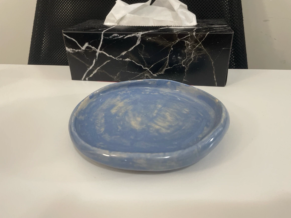 Handmade Blue Ceramic Dish