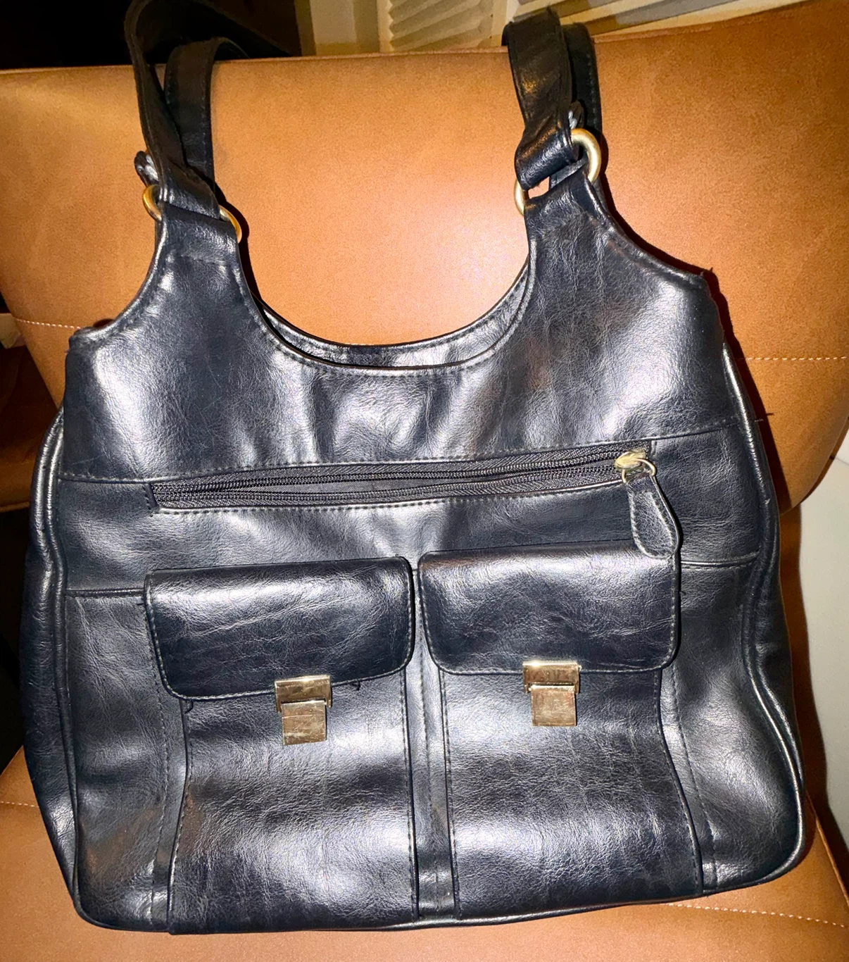 Women’s Large Capacity Pleather Shoulder Bag