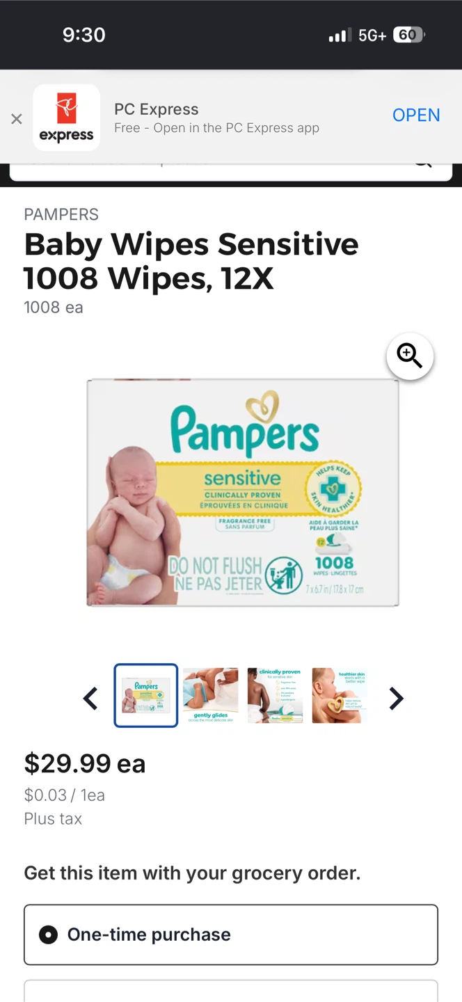 Pampers Sensitive Baby Wipes 1008 count - photo 2