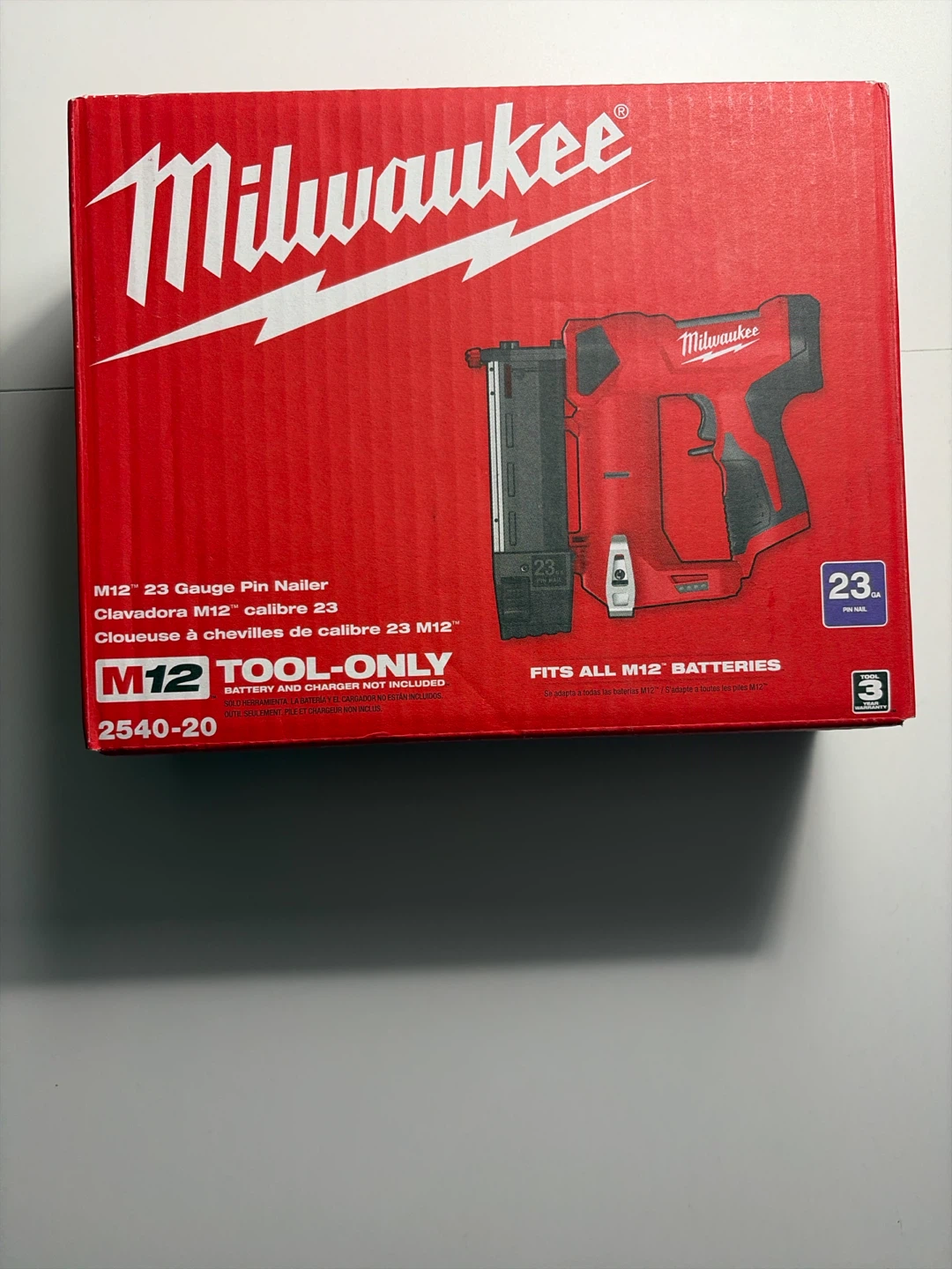 Milwaukee M12 23 Gauge Pin Nailer 2540-20