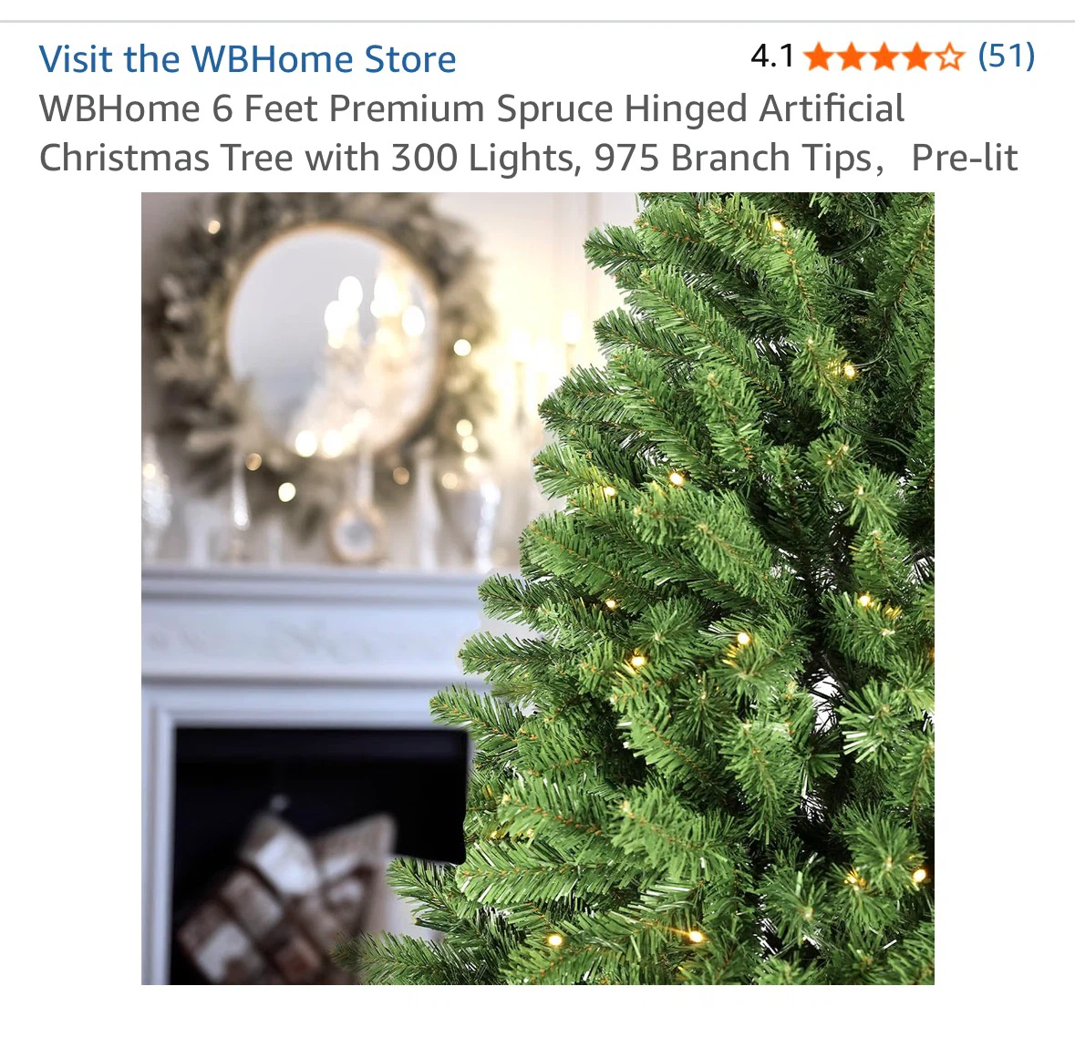 6 Foot Prelit Artificial Christmas Tree - photo 3