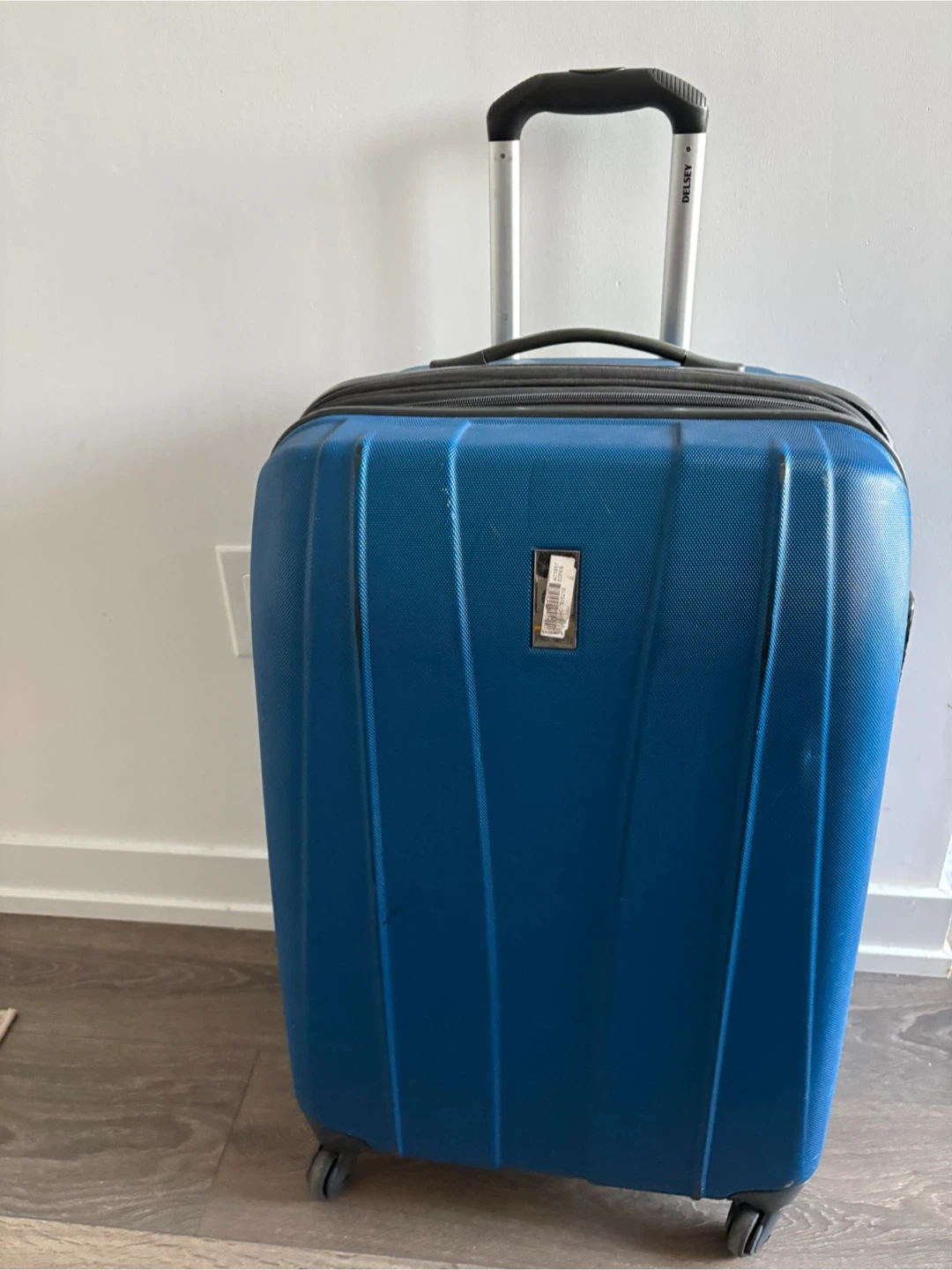 Delsey Blue Hard-Shell Suitcase