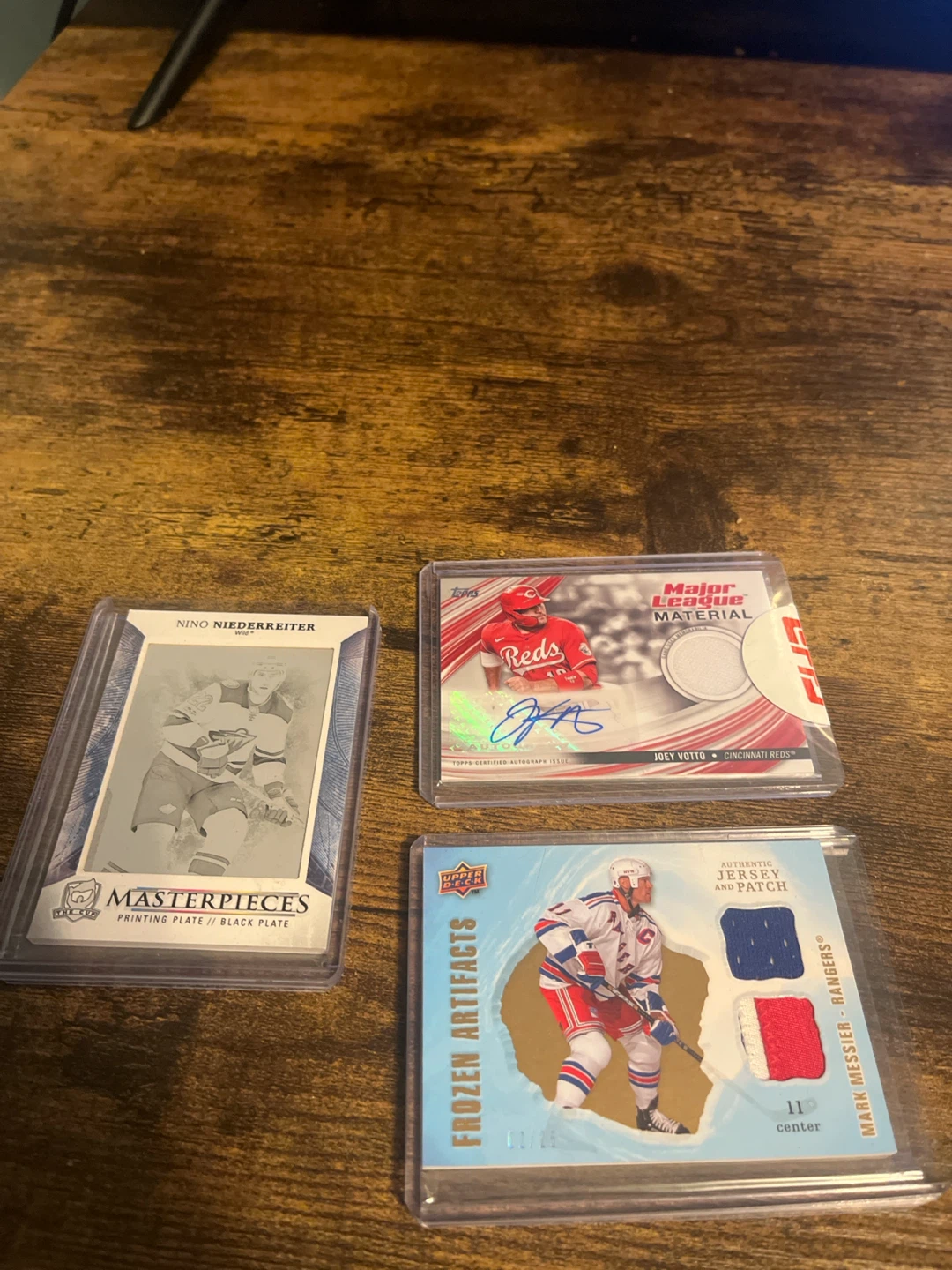 Set of 3 Professional Sports Trading Cards