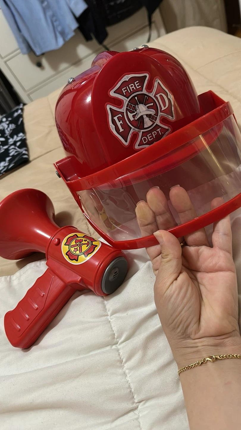 Kids Firefighter Helmet and Megaphone Toy Set