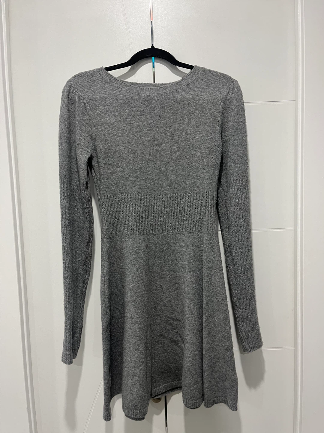 Grey knit sweater dress