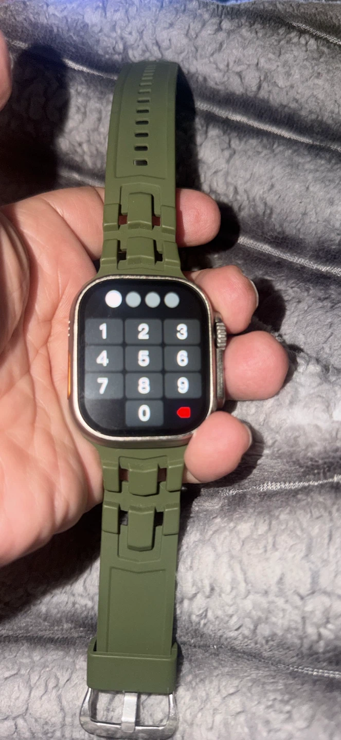 Apple Watch Ultra with Green Silicone Band