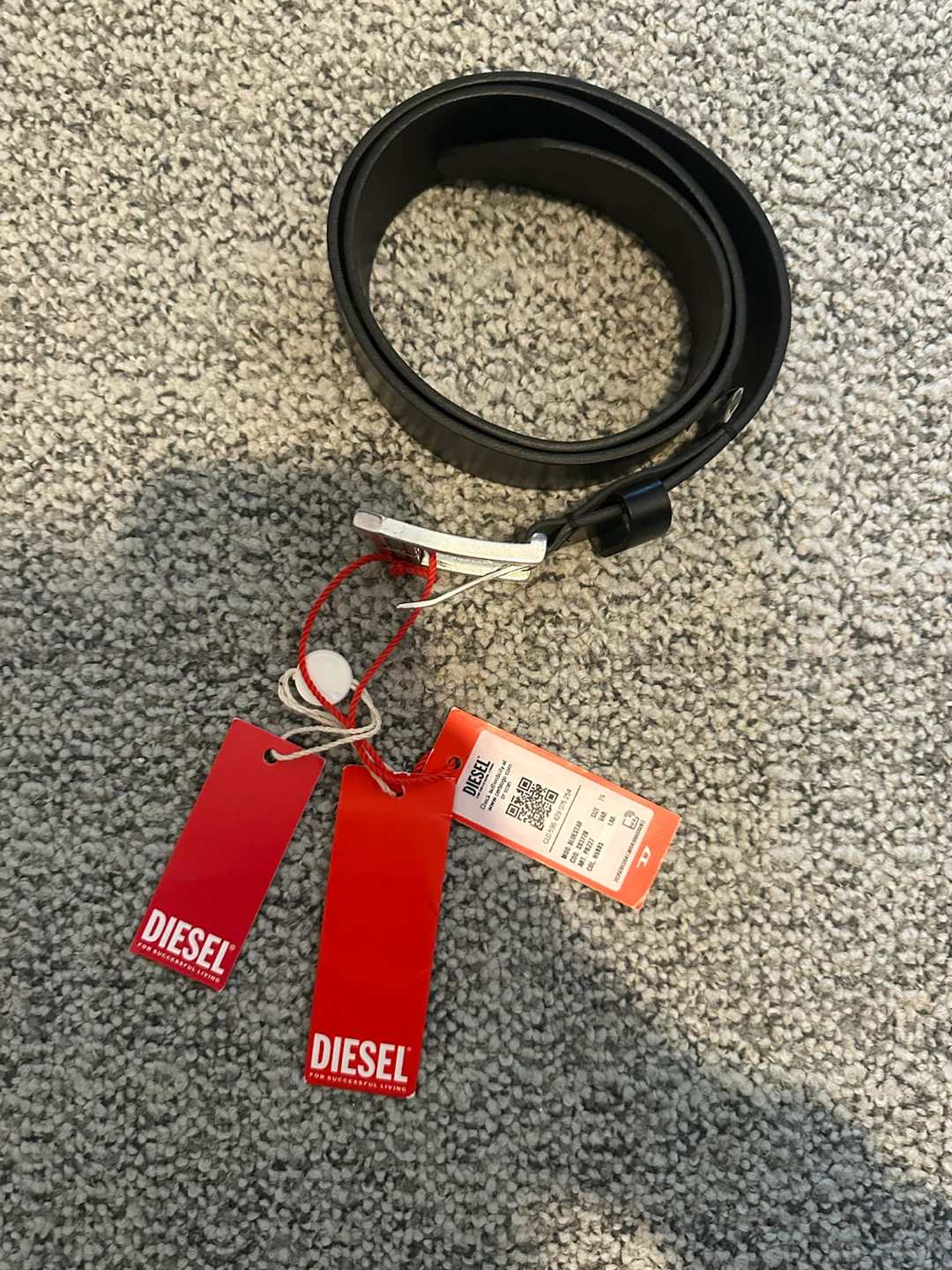 Diesel Bluestar Leather Belt Size 75