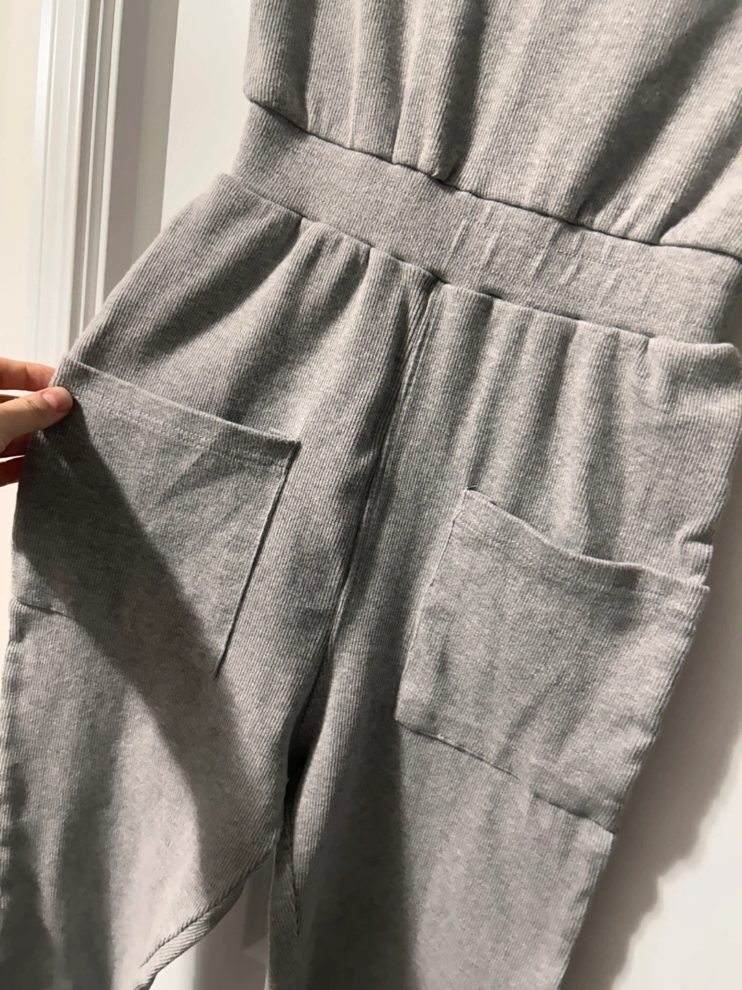 New Missguided Grey Ribbed Short Sleeve Jumpsuit XS - photo 4