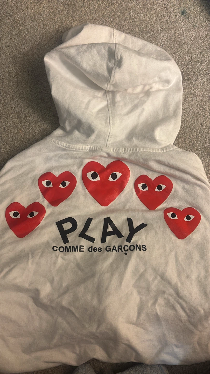 Play Comme des Garçons White Zip Hoodie - photo 2