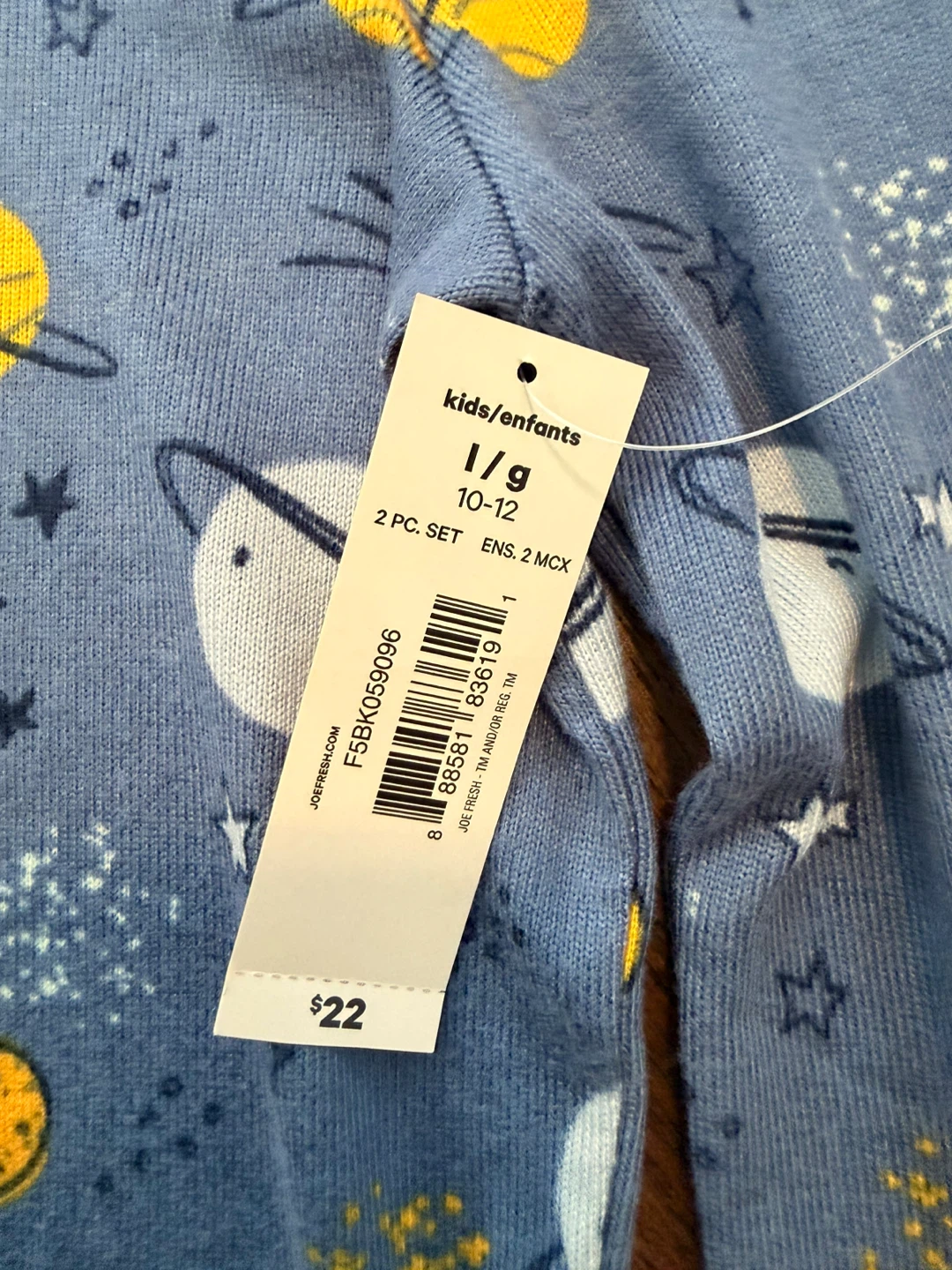 Brand New Joe Fresh Kids Space Pajama Set - Large 10-12 - photo 2