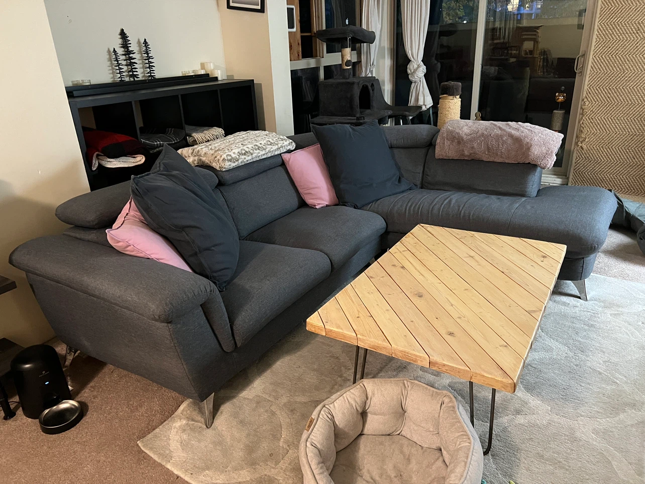 Dark Grey Sectional Sofa with Chaise - photo 3