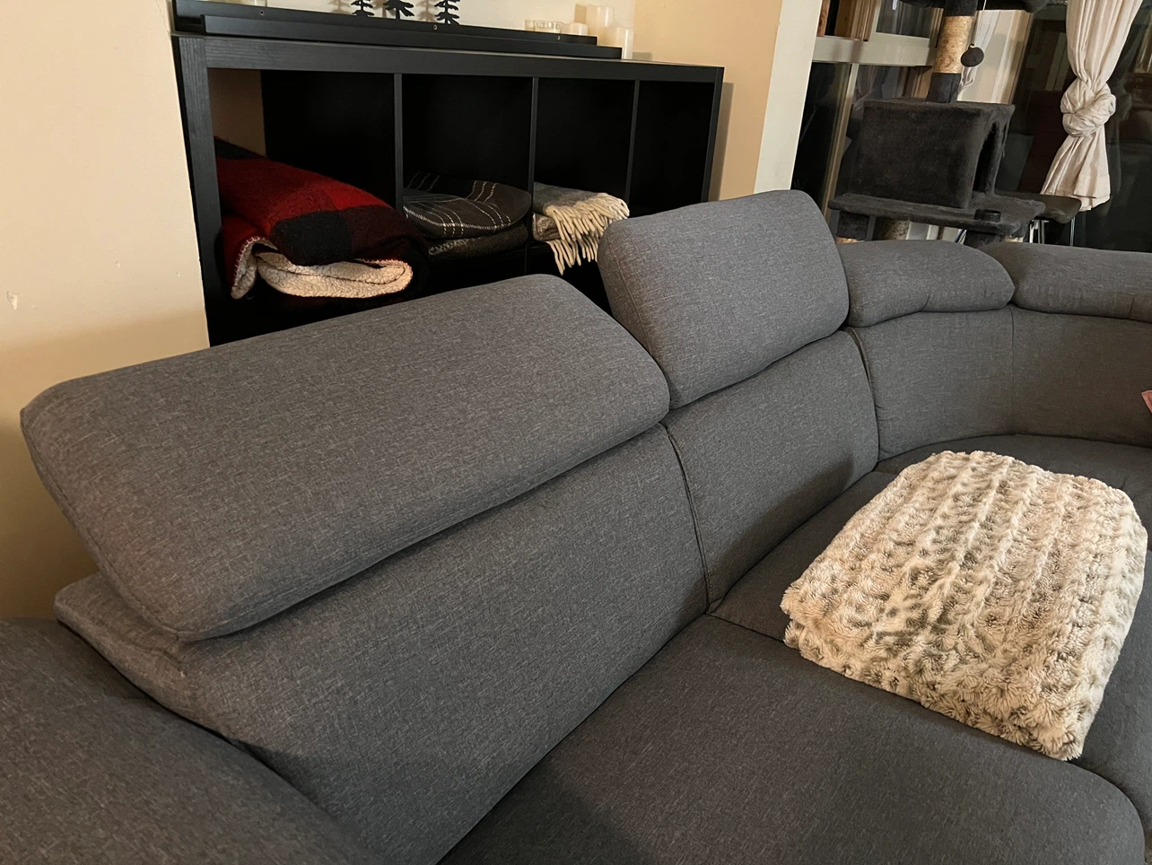 Dark Grey Sectional Sofa with Chaise - photo 4