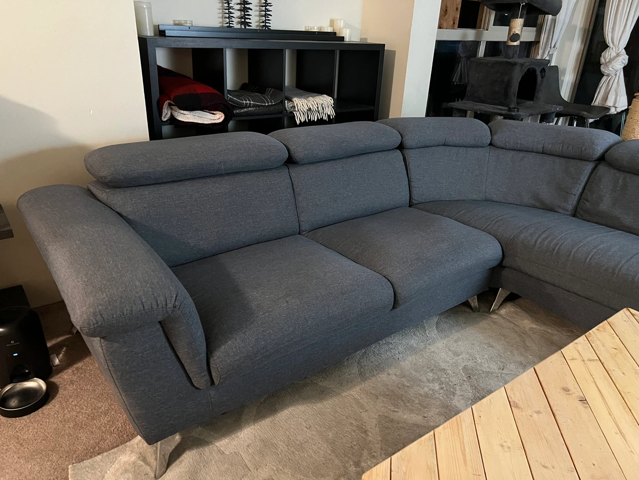 Dark Grey Sectional Sofa with Chaise - photo 5