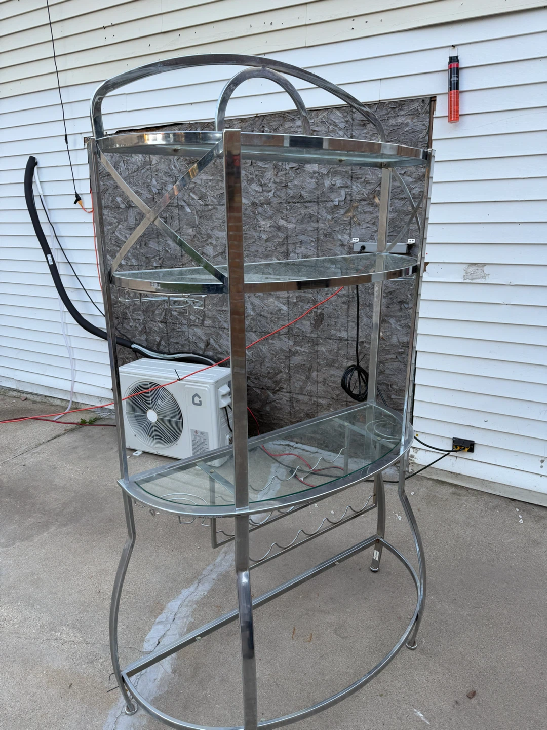 Chrome Metal and Glass Bar Shelf - photo 3