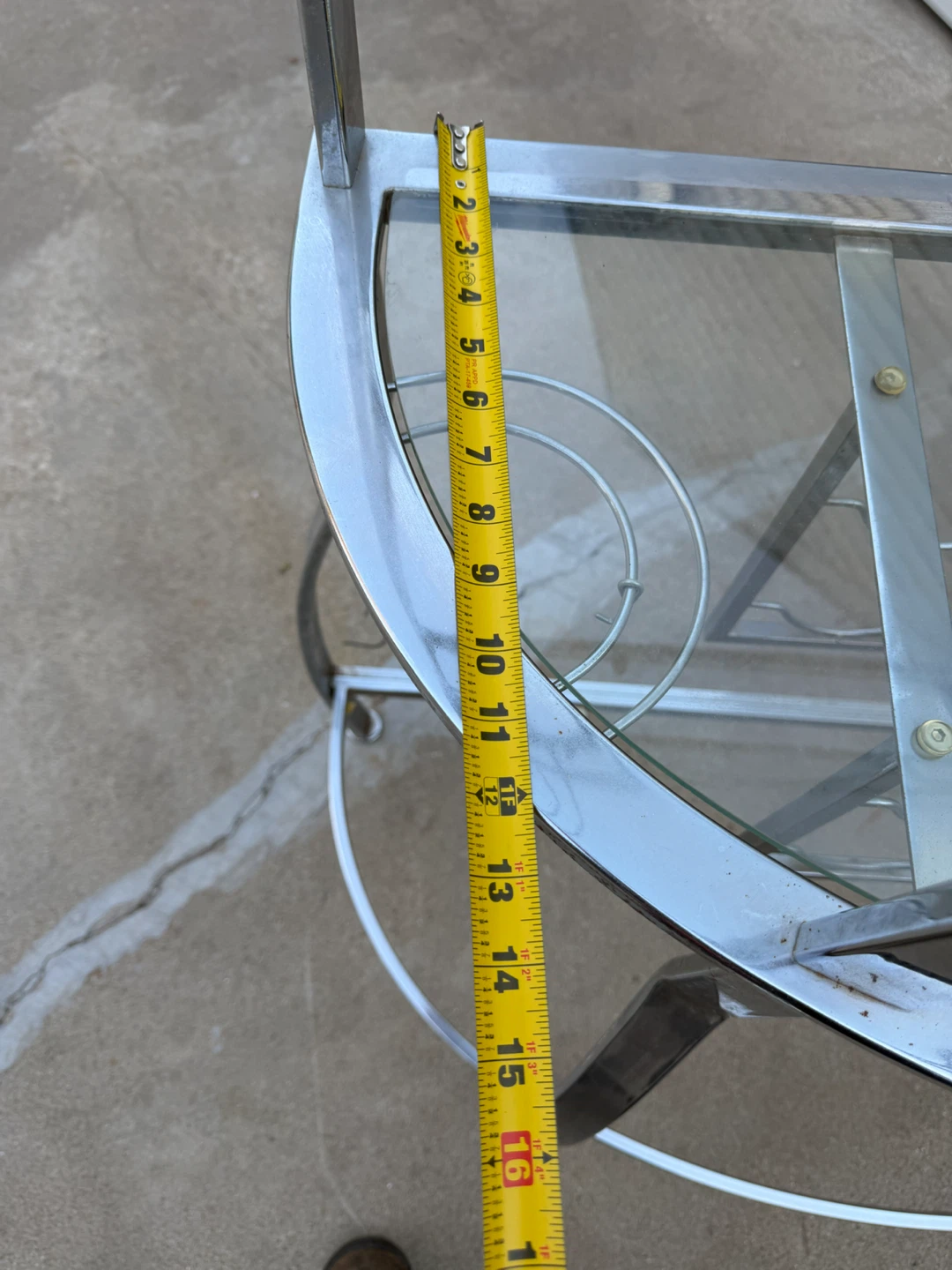 Chrome Metal and Glass Bar Shelf - photo 5