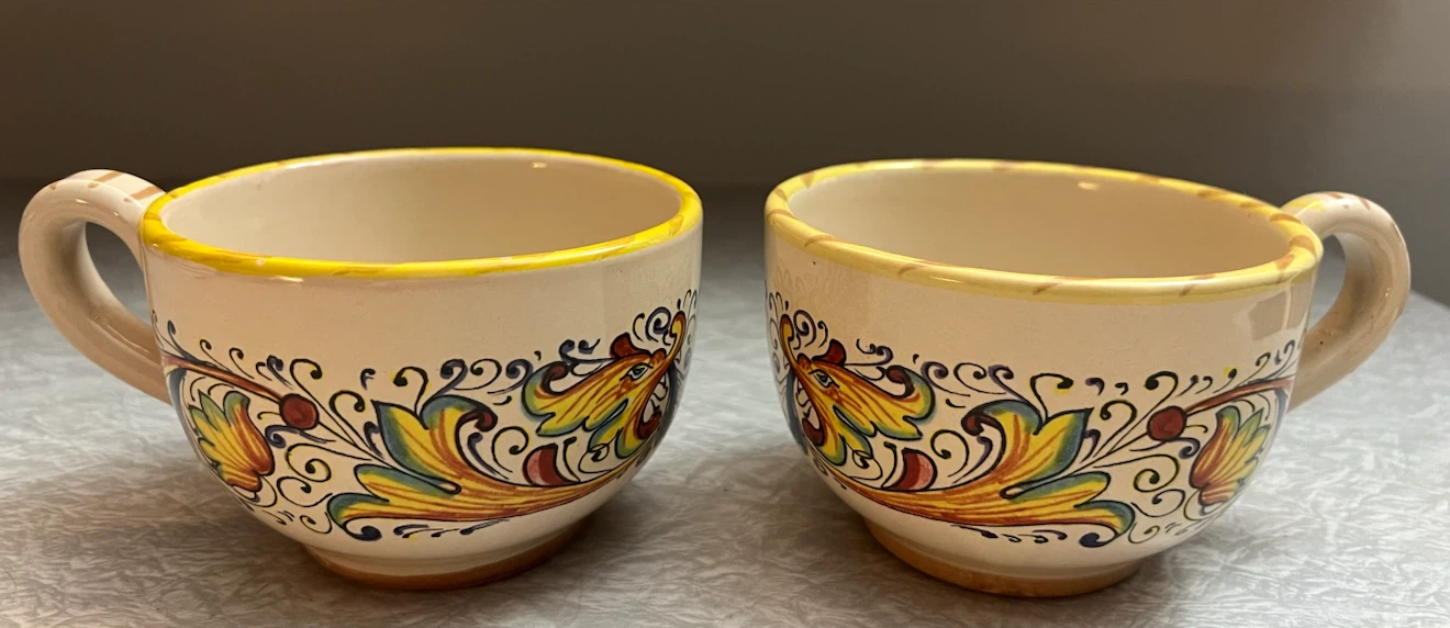 Vintage Meridiana Pair of Coffee Cups