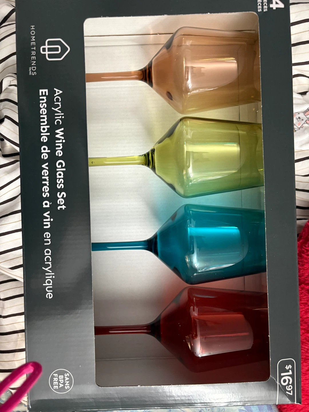 Hometrends Acrylic Wine Glass Set (4 Pieces)