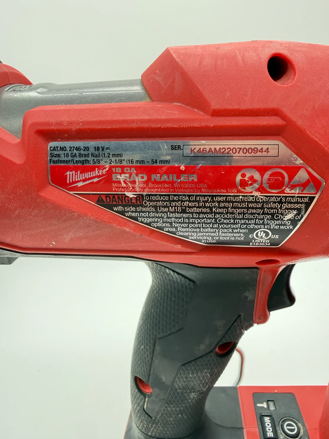 Milwaukee M18 FUEL Brushless Gen II 18-Gauge Brad Nailer 2746-20 - photo 4