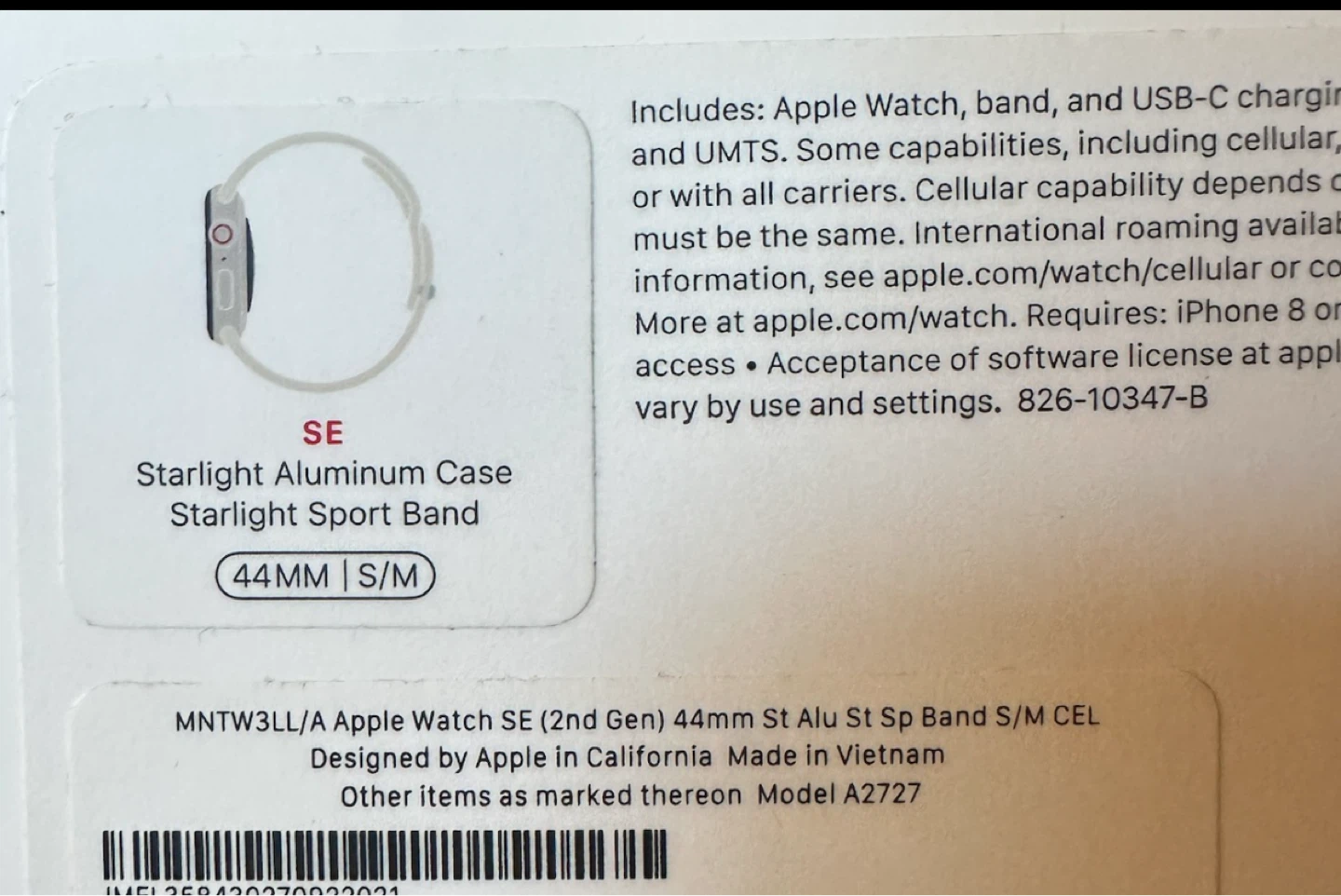Apple Watch SE 2nd Gen 44mm Starlight Aluminum - photo 3