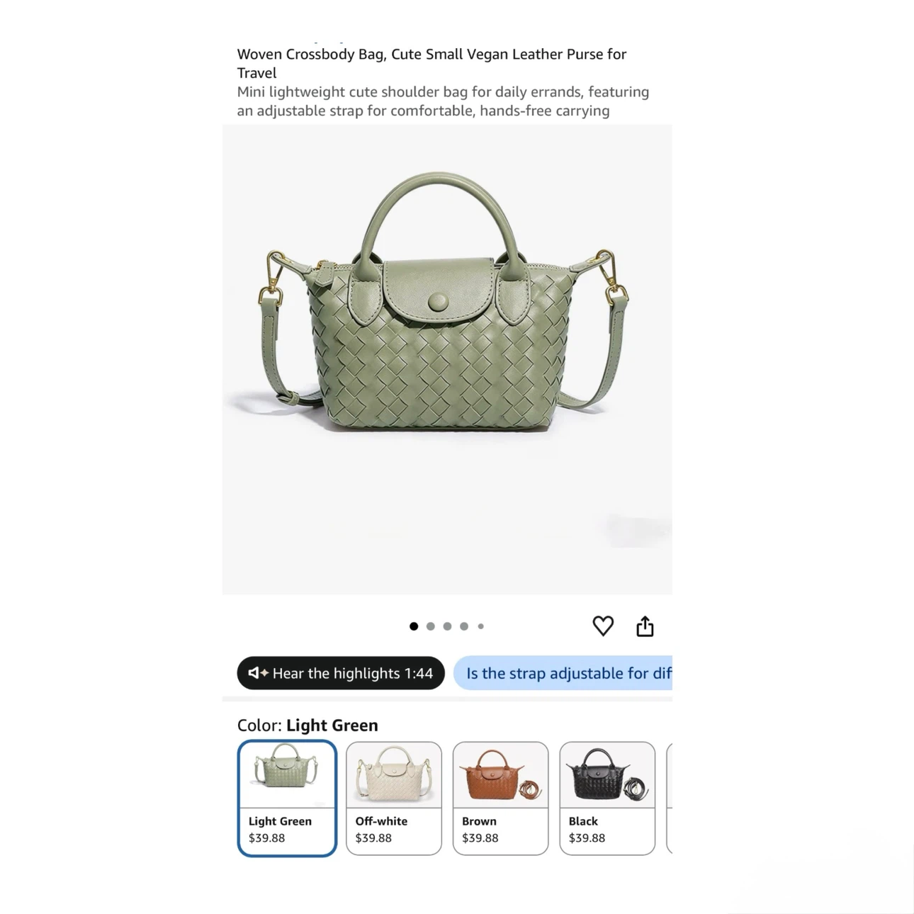Brand new Woven Crossbody Bag, Cute Small Vegan Leather Purse