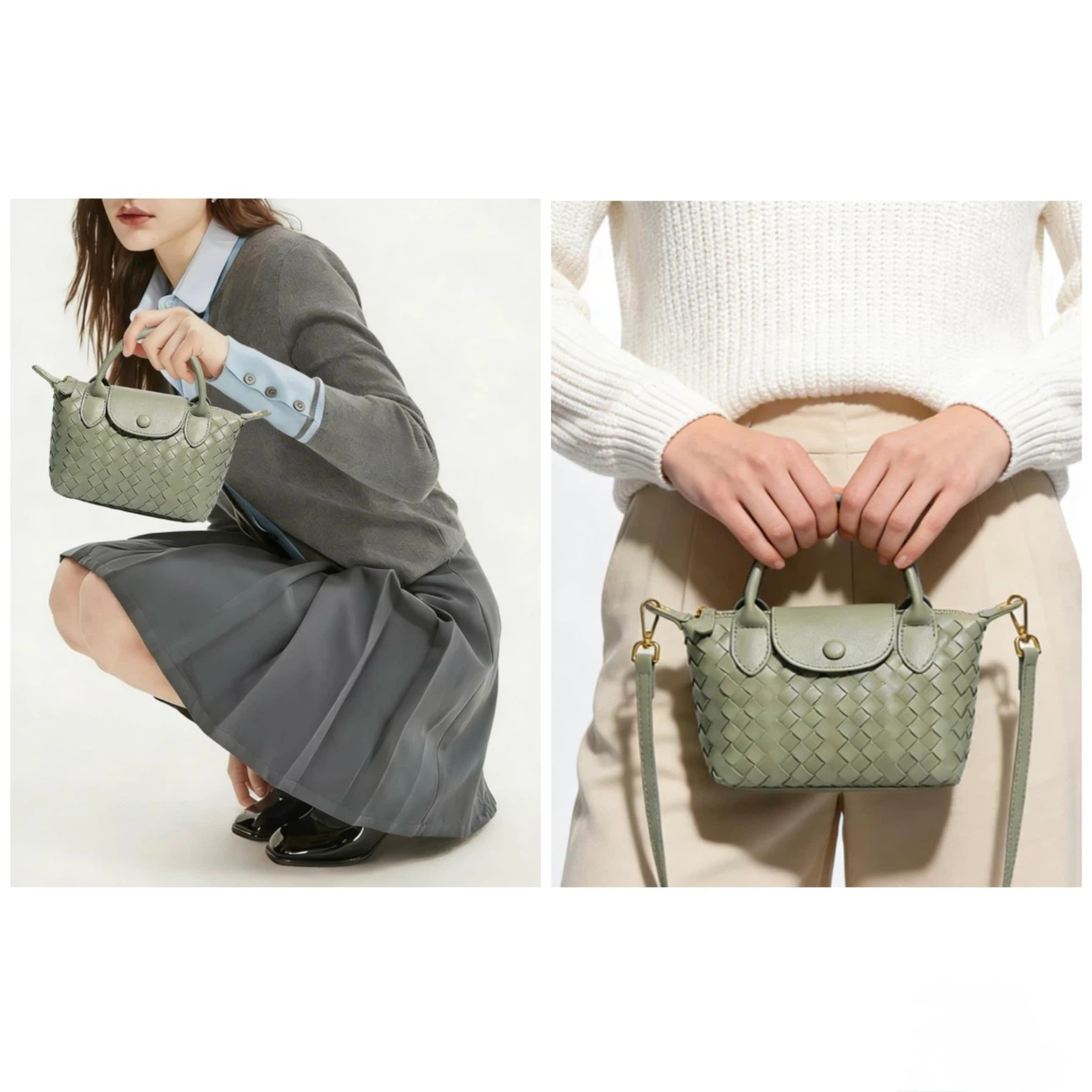 Brand new Woven Crossbody Bag, Cute Small Vegan Leather Purse - photo 4