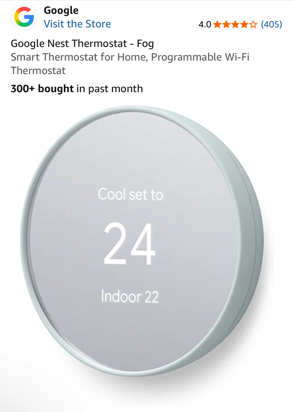 Google Nest Thermostat - Fog