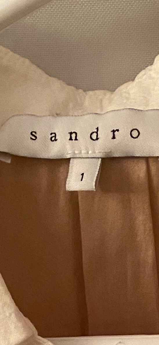 Sandro beige blouse with white collar - photo 2