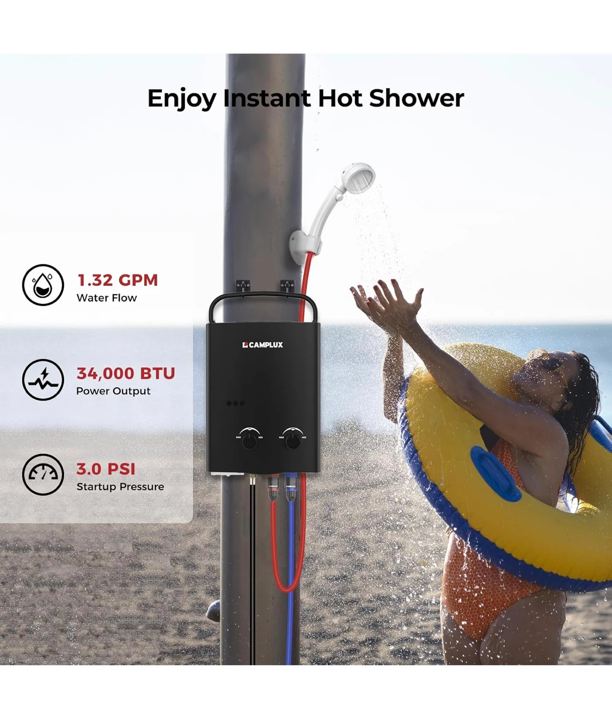 Camplux 5L Portable Propane Tankless Water Heater - photo 4