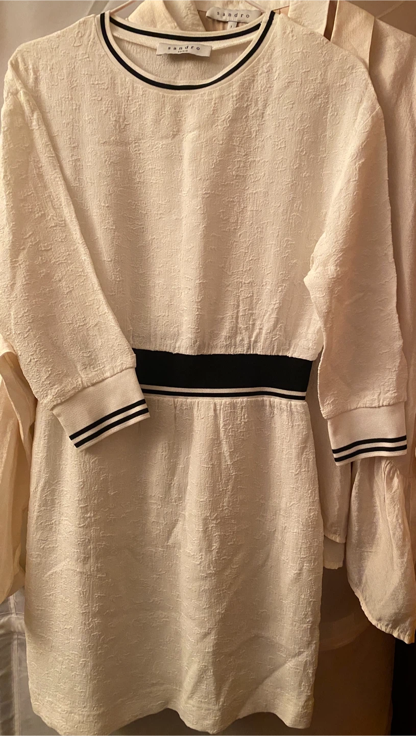 Sandro Paris White and Black Dress